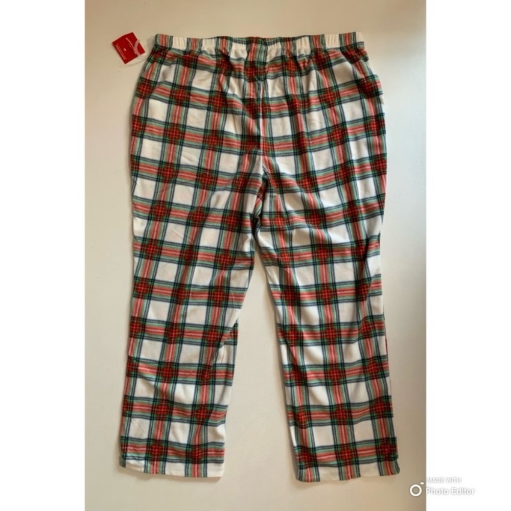 Wondershop Fleece Pajama Pants Size 1X Red Green Plaid NWT